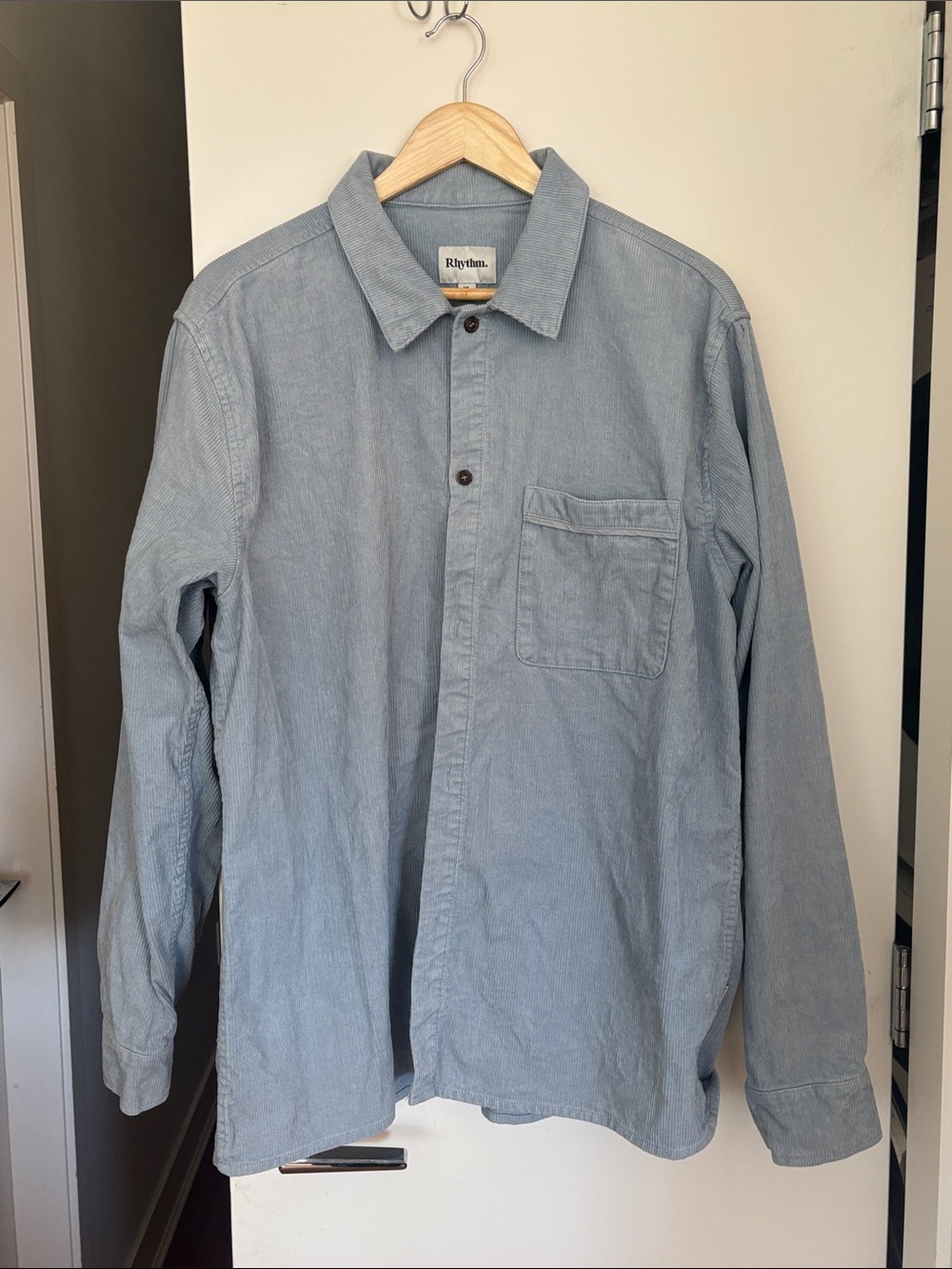 Rhythm. Men's Pale Blue Casual Button-Down Shirt